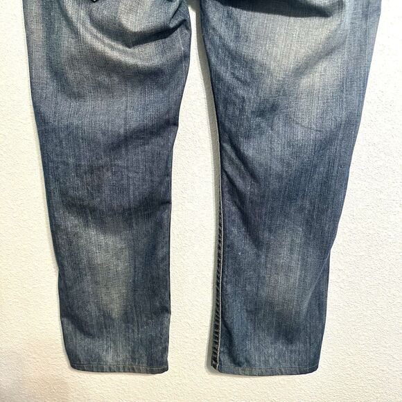 True Religion Jeans 38x30 Straight with Flaps Dark Wash Denim Blue - Picture 6 of 16